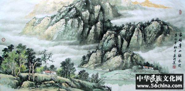 陈庆明  家住青山绿水间 山水(100cm 50cm).jpg