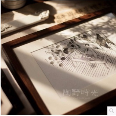 老树画画 《吃茶图》 限量 版画 