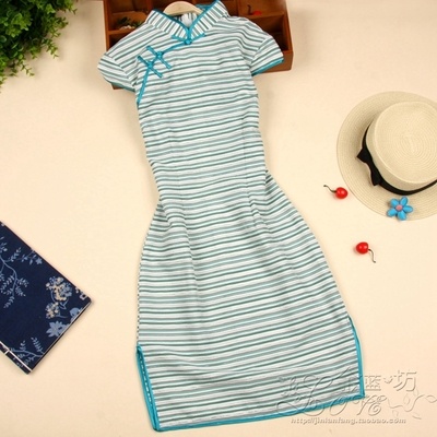 文艺复古修身短款旗袍日常改良小清新旗袍