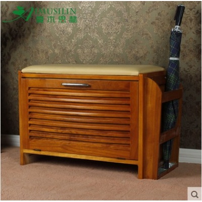 实木鞋柜防尘玄关柜两门 门厅换鞋凳穿鞋凳储物翻斗鞋柜