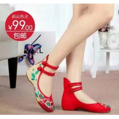 老北京布鞋女夏妈妈手工刺绣花鞋民族风