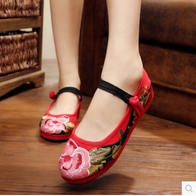 老北京布鞋 千层底女鞋民族风绣花鞋