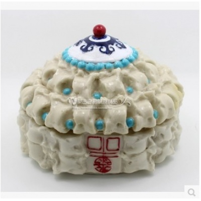 嘎拉哈蒙古包首饰盒 蒙古族特色工艺品
