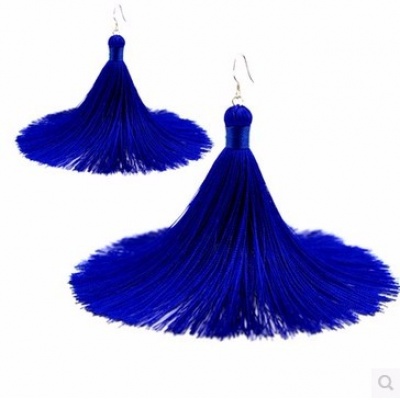 流苏耳环红色民族风夸张复古跳舞蹈演出耳饰长款耳坠