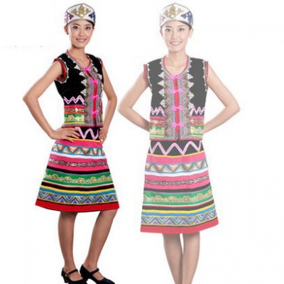 佤族女装 民族舞蹈演出服装