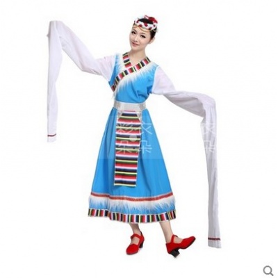 藏族舞蹈演出服装 一米五加长水袖
