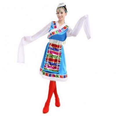 藏族舞蹈服装女装演出服装水袖服装