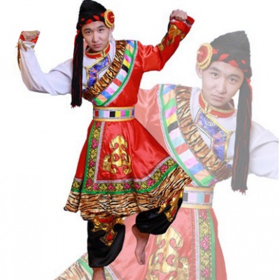 藏族舞蹈演出服 民族舞蹈舞台服装