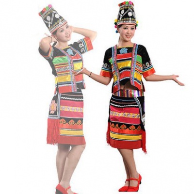 哈尼族服装 民族舞蹈演出服装