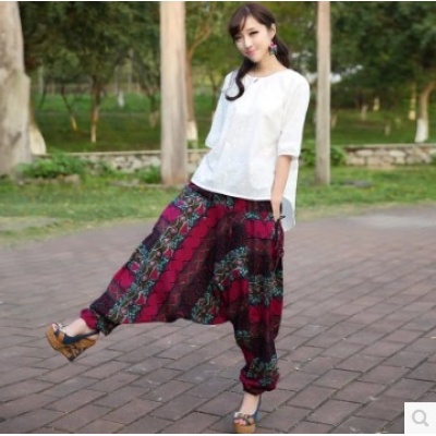 夏季吊裆嘻哈街舞小脚哈伦裤显瘦宽松垮裤