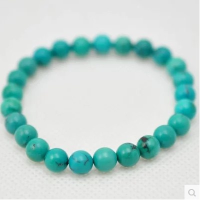 天然原矿绿松石手链，25颗6mm精美圆珠手链