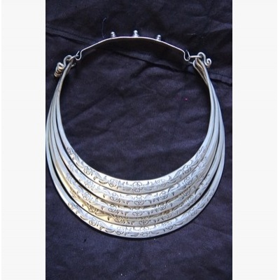 925苗银项圈项手工云南贵州大圈口5层锁骨项链