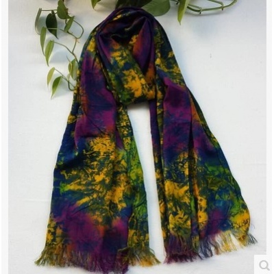 贵州特色纯棉蜡染围巾民族特色商务礼品时尚围巾