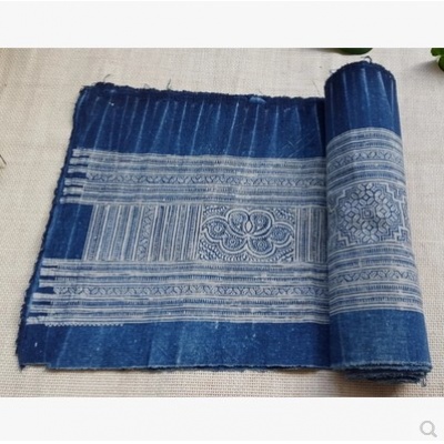 贵州特色纯手工植物老蜡染布料 L-054