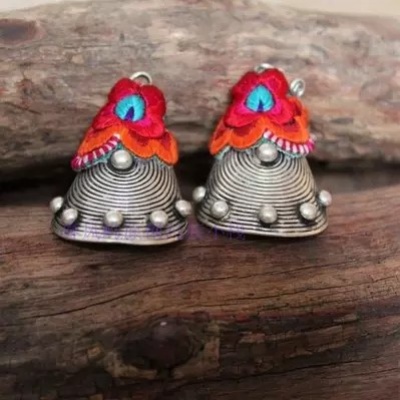 圆形时髦提升气质个性苗银苗绣老绣花时尚耳环饰品