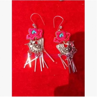 老银老绣苗银苗绣刺绣耳环耳坠