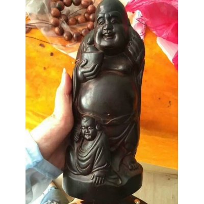 印度小叶紫檀弥勒佛摆件雕刻佛象