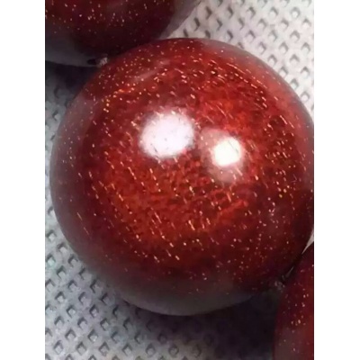 小叶紫檀鸡血红玻璃底爆满金星2.0手串