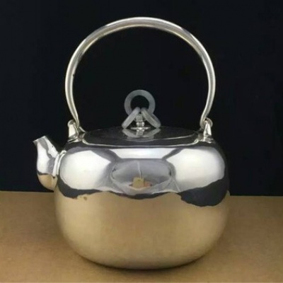 纯银纯手工打造茶壶茶具茶道-定制-银具对身体很好