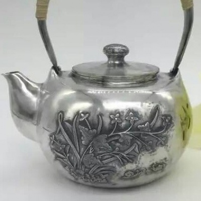 纯银纯手工打造茶壶茶具茶道-定制-银具对身体很好