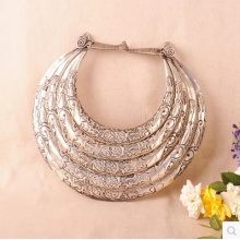 手工老绣苗绣苗银新年礼物项圈