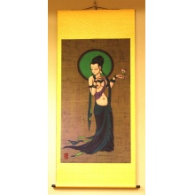 手绘蜡染画 布艺壁挂画 佛像 工艺品 装表过 客厅装饰品