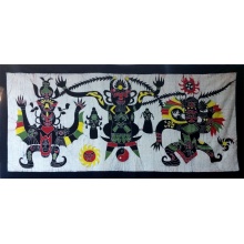 名称:傩舞 布艺壁挂画 工艺品 客厅装饰品