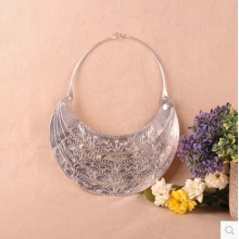 手工多层华丽气质提升苗银花开富贵项圈