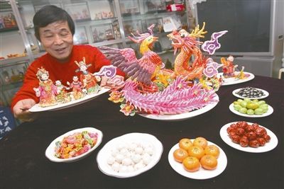 米粉捏出 民俗婚宴(图)