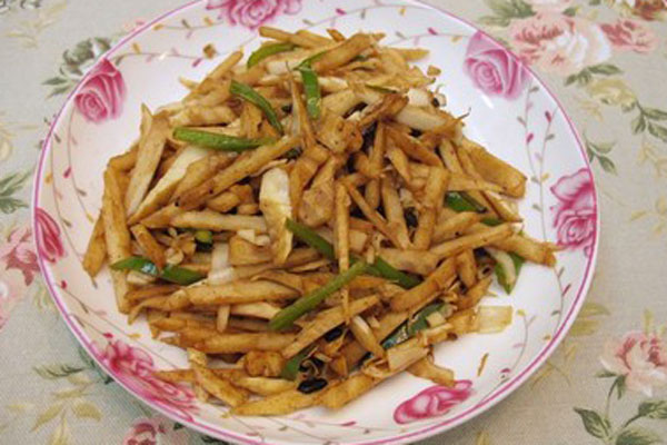 苦笋炒豆豉